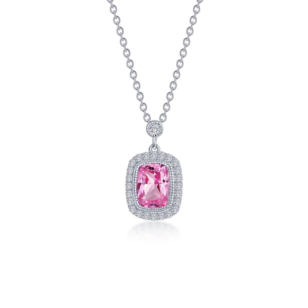 fancy lab grown sapphire halo necklace 7