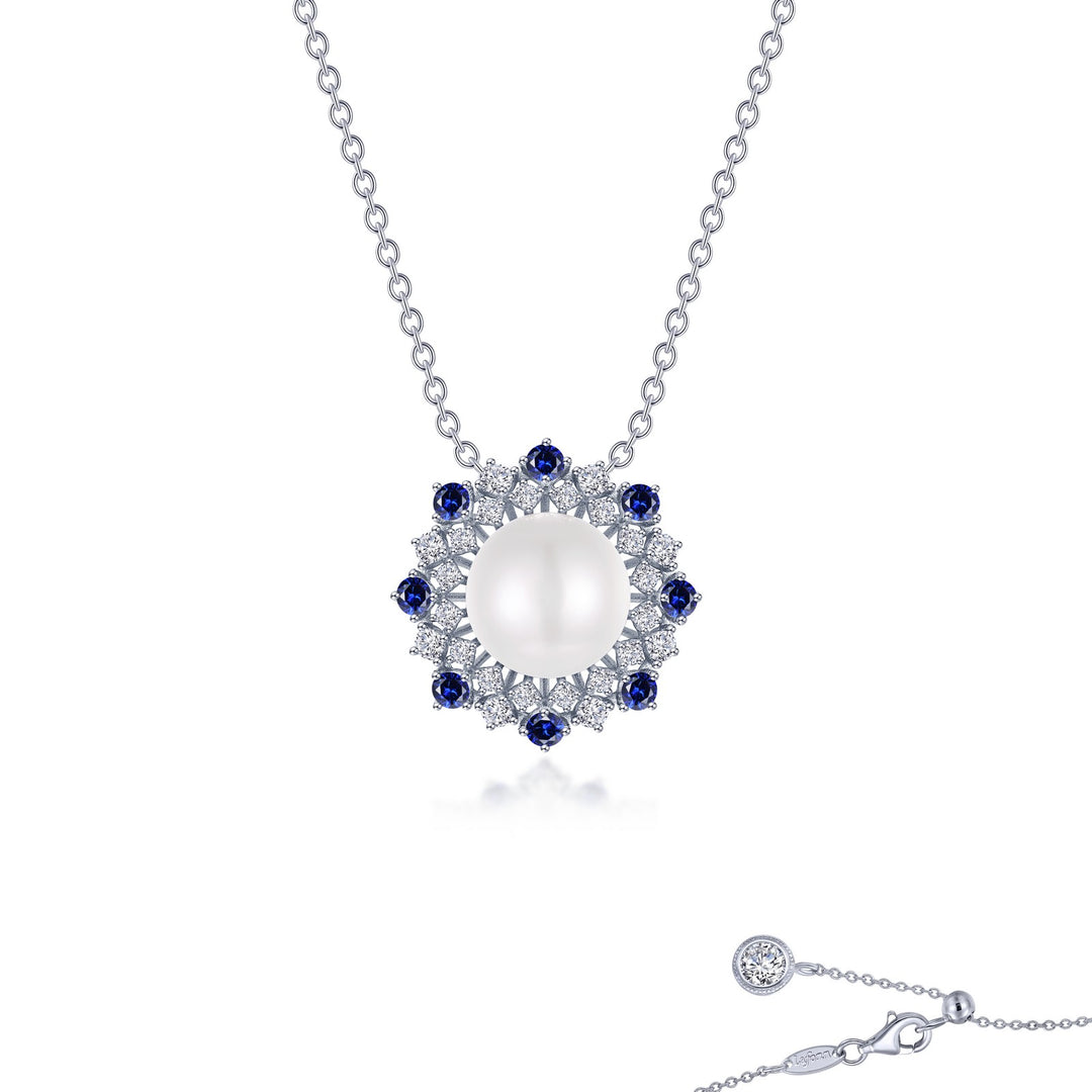 cultured freshwater pearl sunburst halo necklace