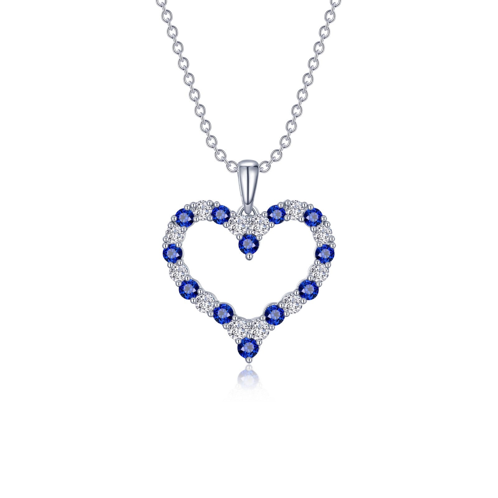 fancy lab grown sapphire heart pendant necklace